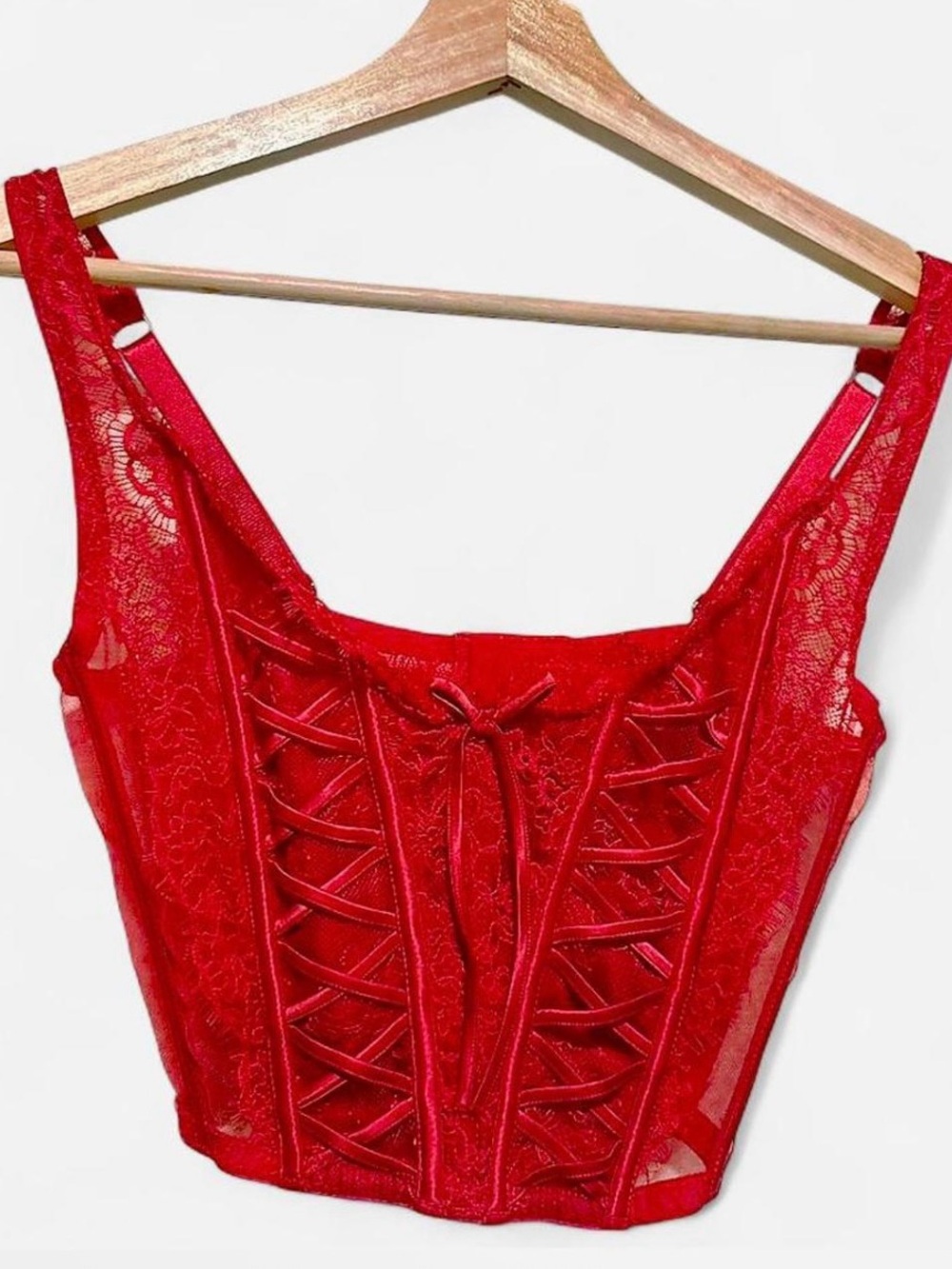 Victoria's Secret Red Lace Corset Tank